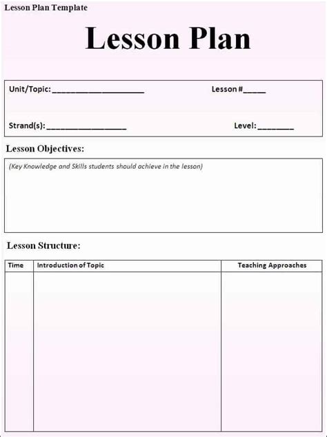 Lesson Plan Template PDF