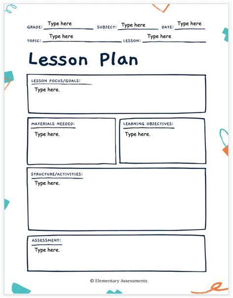 Lesson Plan Template Structures