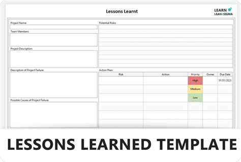 Lessons Learned Template Example