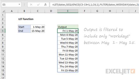 LET Function in Excel