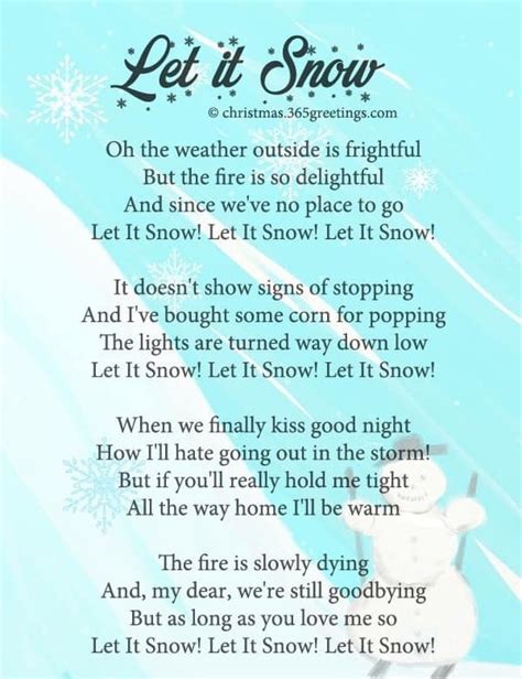 Let It Snow Lyrics Winter Activities