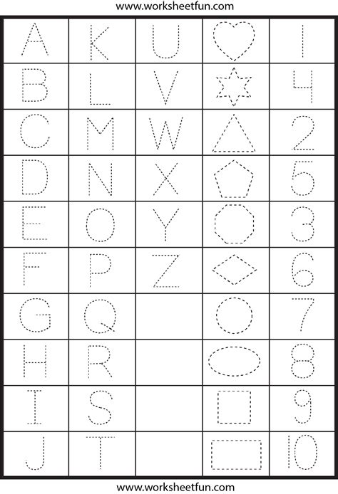 Letter A Tracing with Shapes Printable