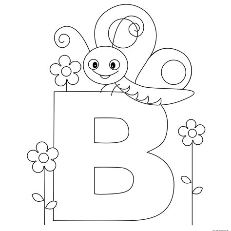 A letter B coloring page featuring a bear