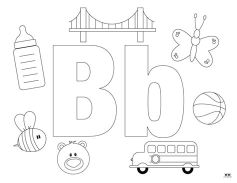 A letter B coloring page featuring a big book