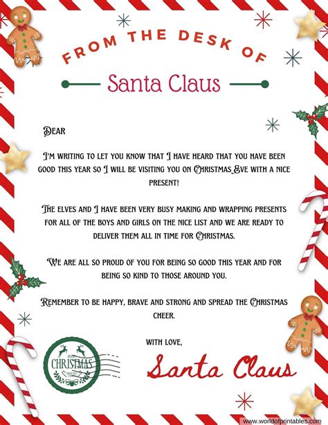 Letter from Santa Template 1