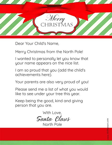 Letter from Santa Template 9