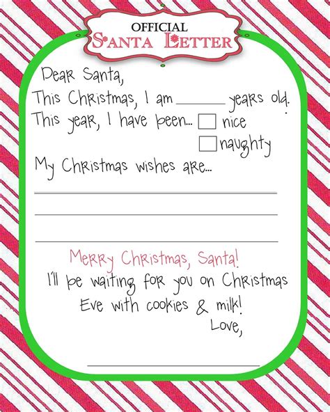 Letter from Santa template printable 7