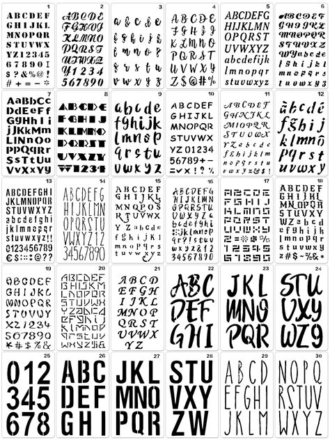 Letter stencils for scrapbooking