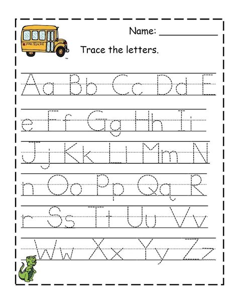 Letter tracing pages printables for kids