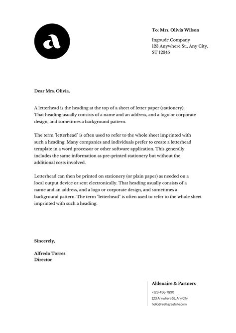 Letterhead Template Example 4