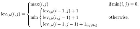 Levenshtein Distance Formula