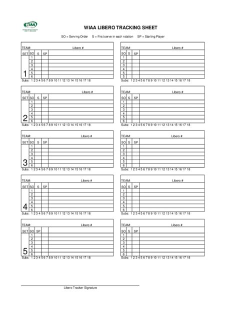 Libero Tracking Sheet Template Example