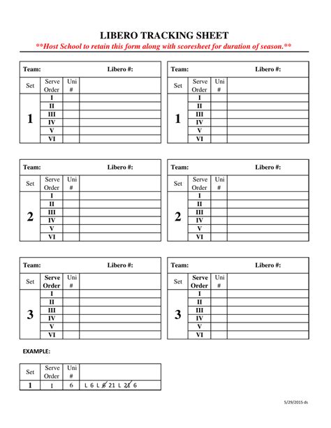 Libero Tracking Sheet Template Example