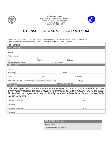 License Renewal Application