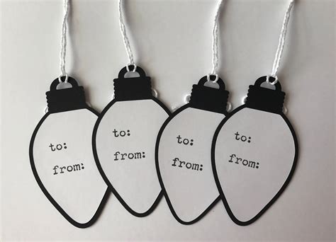 Light bulb gift tags