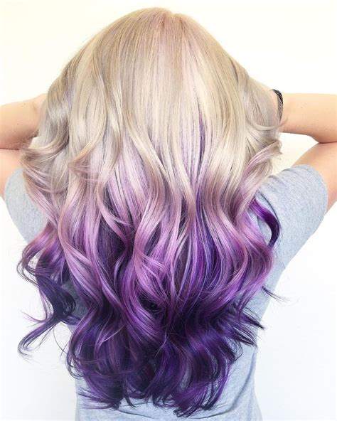 Light purple highlights on blonde hair