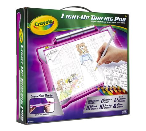 A child tracing a picture on a light up pad