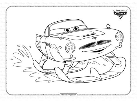 Lightning McQueen and Finn McMissile Coloring Page