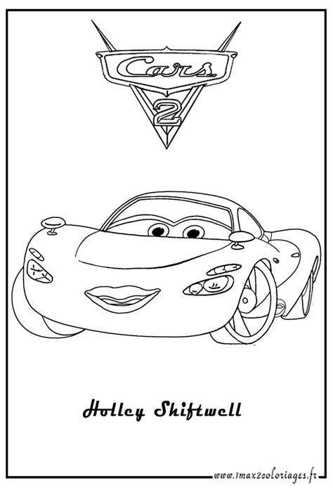 Lightning McQueen and Holli Shiftwell Coloring Page