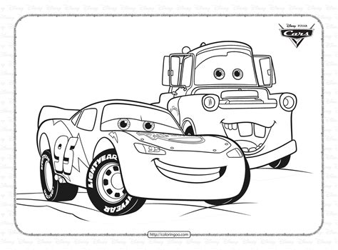 Lightning McQueen and Mater Coloring Page