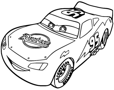 Lightning McQueen Racing Coloring Page