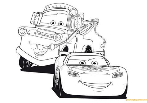 Lightning McQueen Coloring Page with Friends