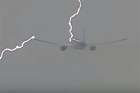 Lightning strike on an aircraft