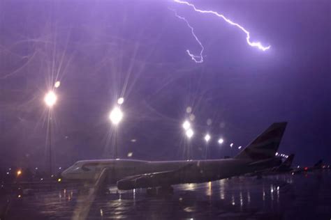 Lightning strike on aircraft