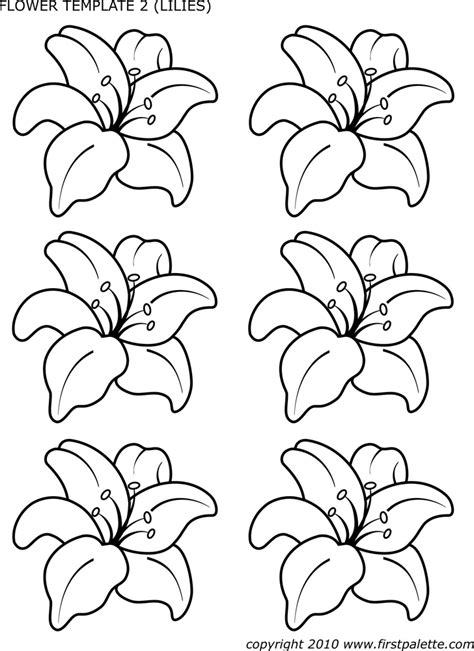 Large lily flower template