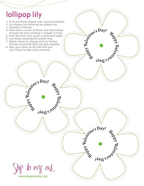 Lily lollipop flower template