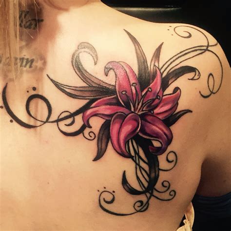 Lily Shoulder Tattoo Designs