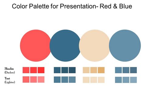 A limited color palette used in a minimalist PowerPoint template