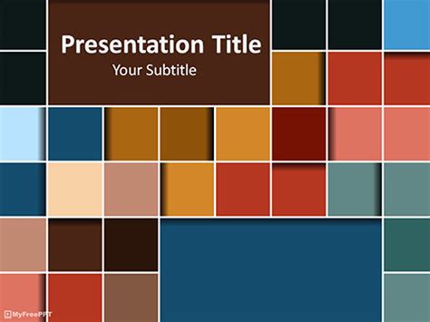 A limited color palette used in a PowerPoint template