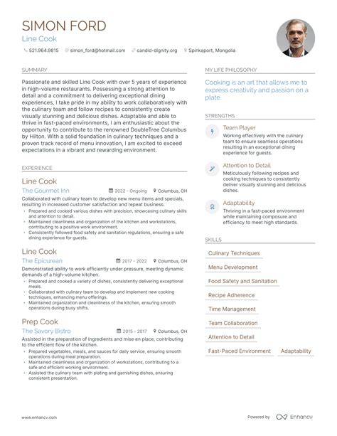 Line Cook Resume Example 3