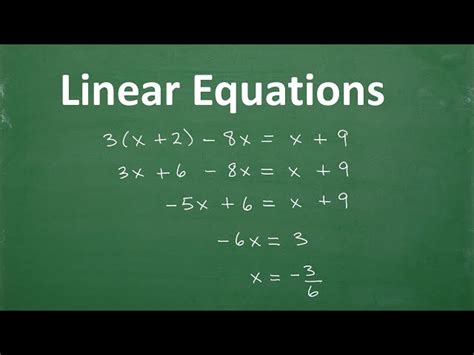 Linear equations worksheet