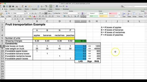 Linear Programming in Mac Excel