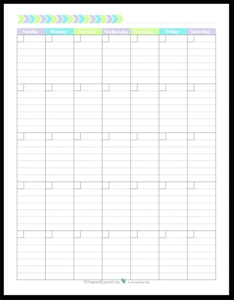 Lined calendar template for events