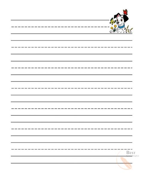 Lined paper template for kids