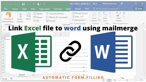 Linking an Excel file to a Word document