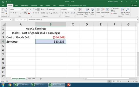 Linking Cells in Excel Formula