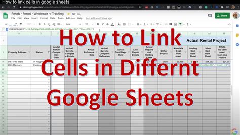 Linking cells to another sheet in Excel