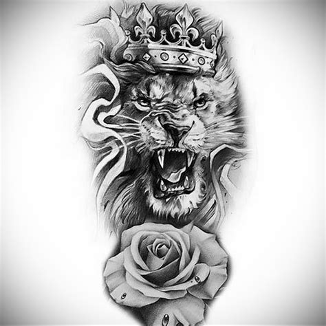 Lion and Crown Tattoo