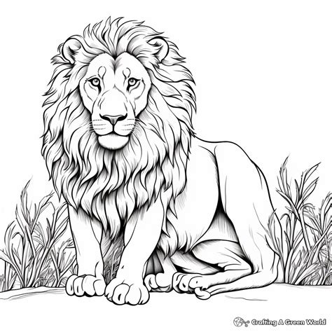 Free Printable Lion Coloring Page 10