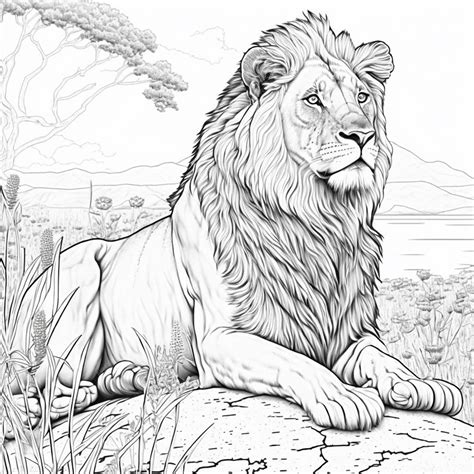 Free Printable Lion Coloring Page 2