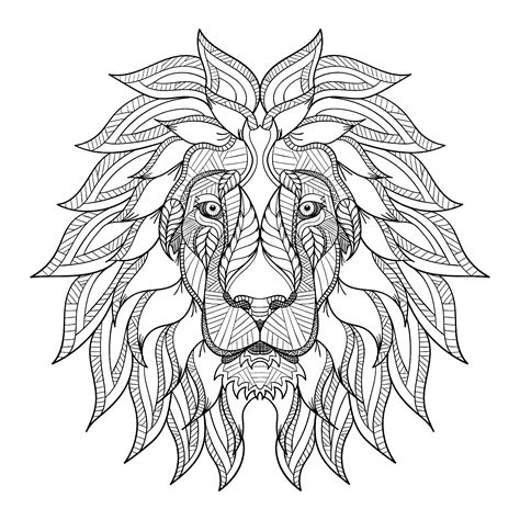 Lion Mane Detailed Coloring Page