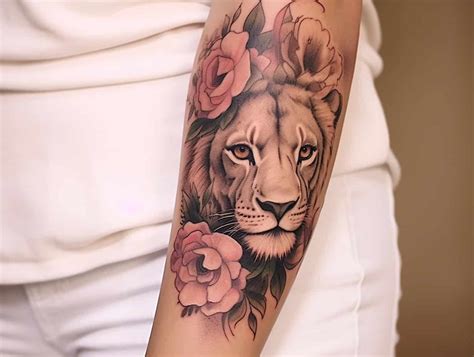 Symbolic lioness tattoo