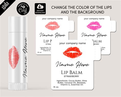 A lip balm label with a floral design