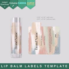 Lip balm label template with logo