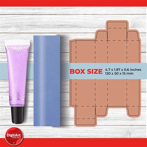 Lip Gloss Box Template Design 3