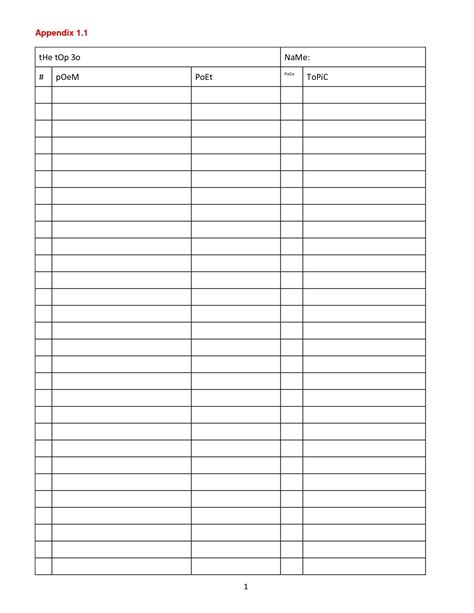 List Template 3